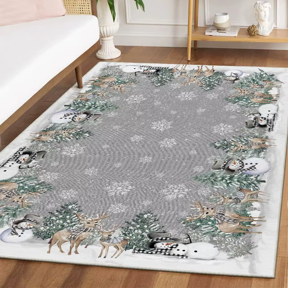 Tapis bonhomme de neige de noël pour salon