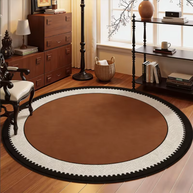 Tapis rond lavable de Style français