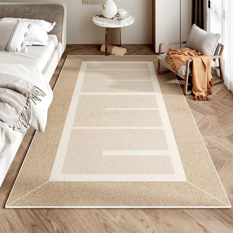 Tapis Beige minimaliste, à la mode, polyvalent, antidérapant, pour salon, chambre à coucher, cuisine, décoration de la maison