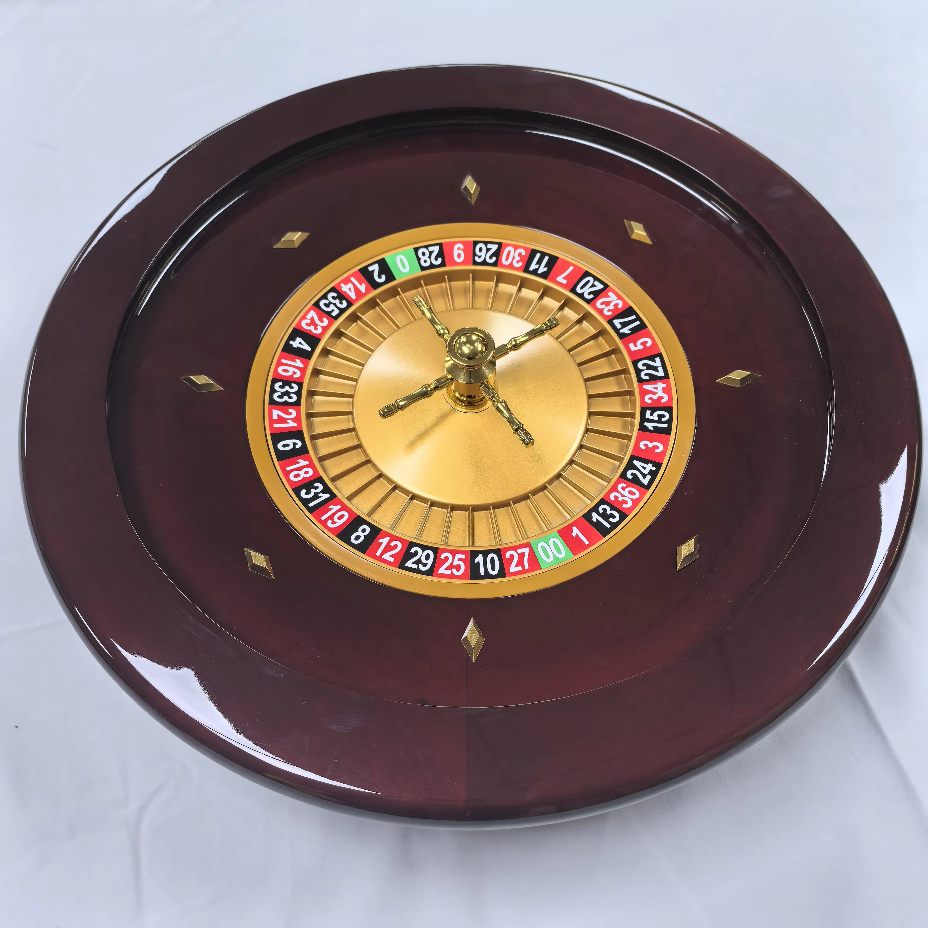 Roulette de luxe en bois massif de 20 pouces, style casino professionnel, couleur rouge, pour jeux familiaux et applications ludiques