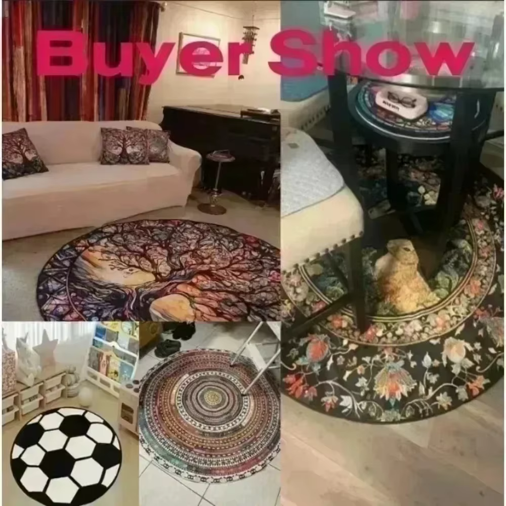 Tapis rond avec symbole mystique