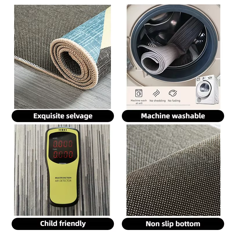 Tapis de sol lavable de luxe pour décoration de salon et chambre à coucher