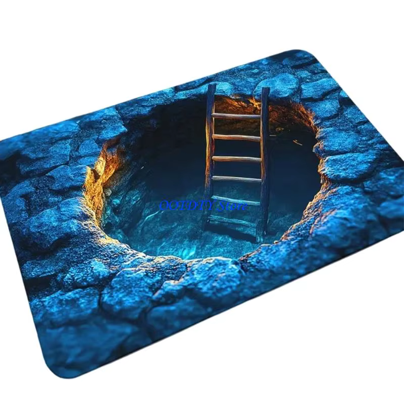 Tapis porte d'entrée absorbant 367A avec conception d'illusion d'optique 3D antidérapante pour sécurité