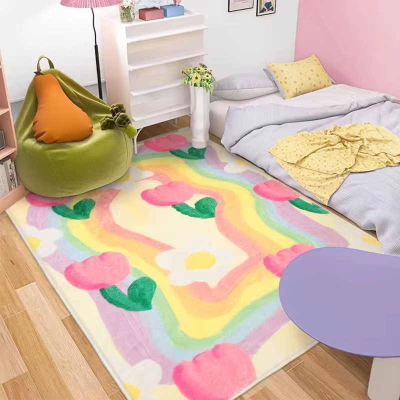 Tapis de frêne simple pour chambre à coucher de fille