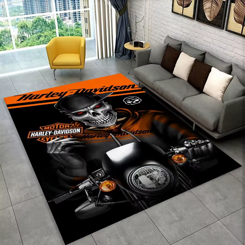 Tapis antidérapant rétro H-Harleys Racing Moto pour salon