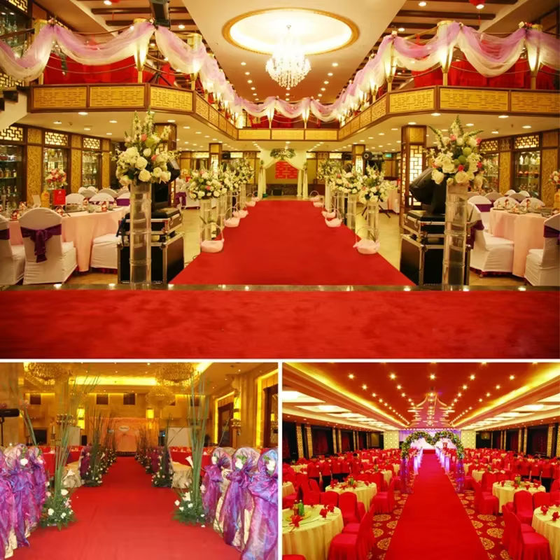 Tapis de Couloir Rouge Uni pour Mariage