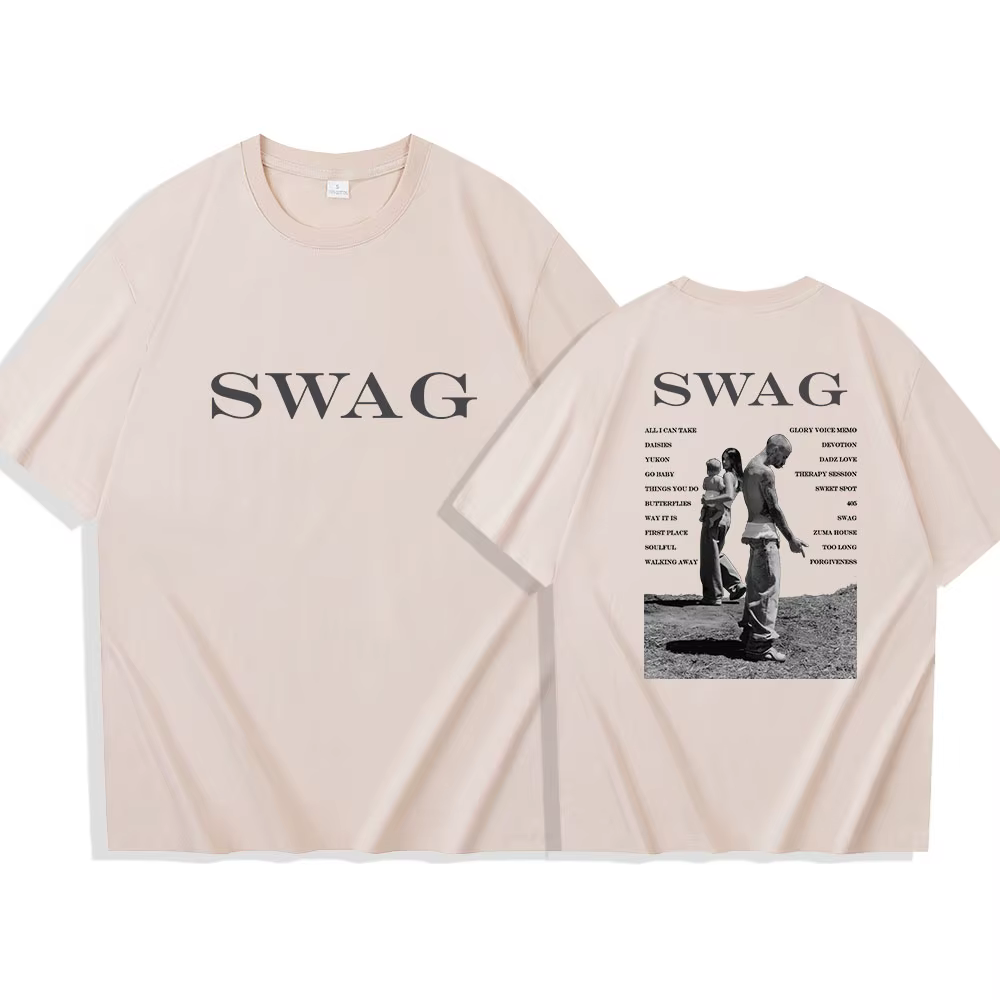 Bieber SWAG 2025 Justin Album femmes T-shirt 2 faces col rond manches courtes chemises Fans cadeau femmes vêtements