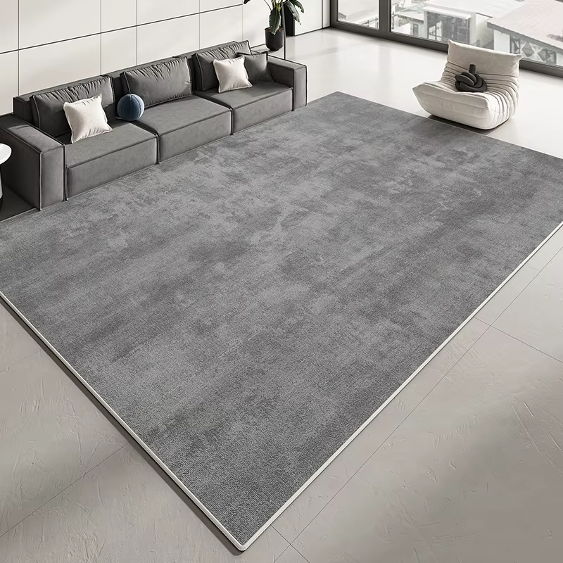 Tapis moderne gris foncé uni pour salon et chambre à coucher