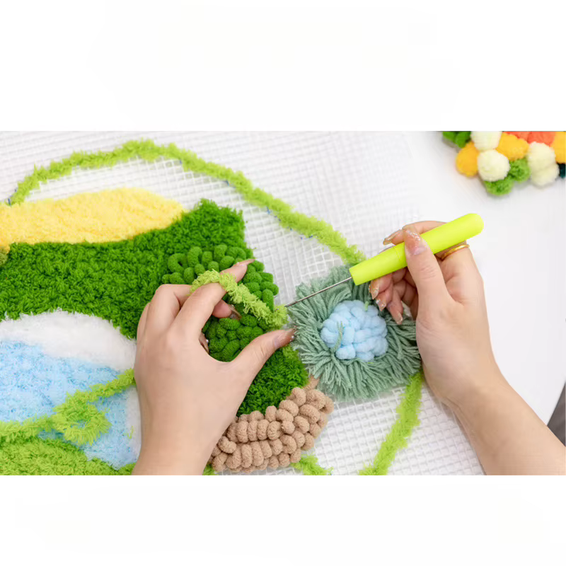 Tapis en mousse vert fait à la main bricolage