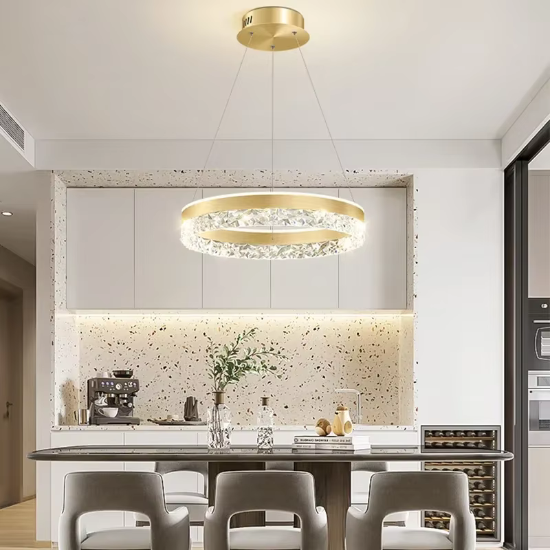 Chambre principale lumière style de luxe nordique moderne design minimaliste restaurant bar table anneau lustre chambre lumière principale