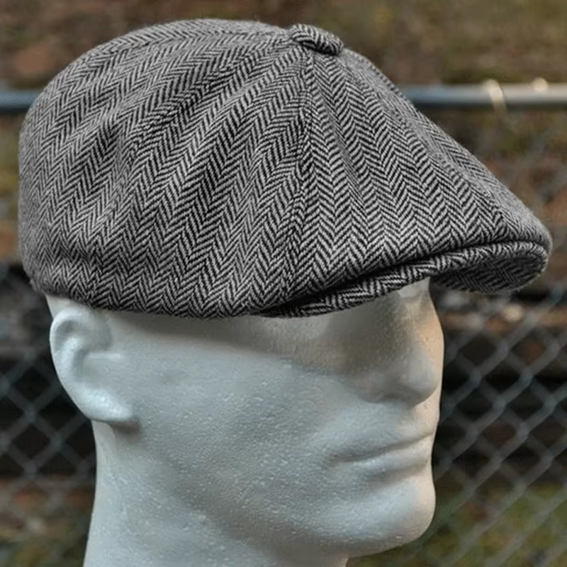 Bérets pour hommes style chevrons, rétro, en feutre de laine, mode décontractée, bérets plats