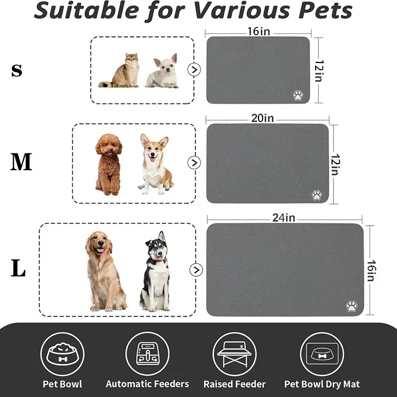Tapis d'alimentation pour animaux de compagnie