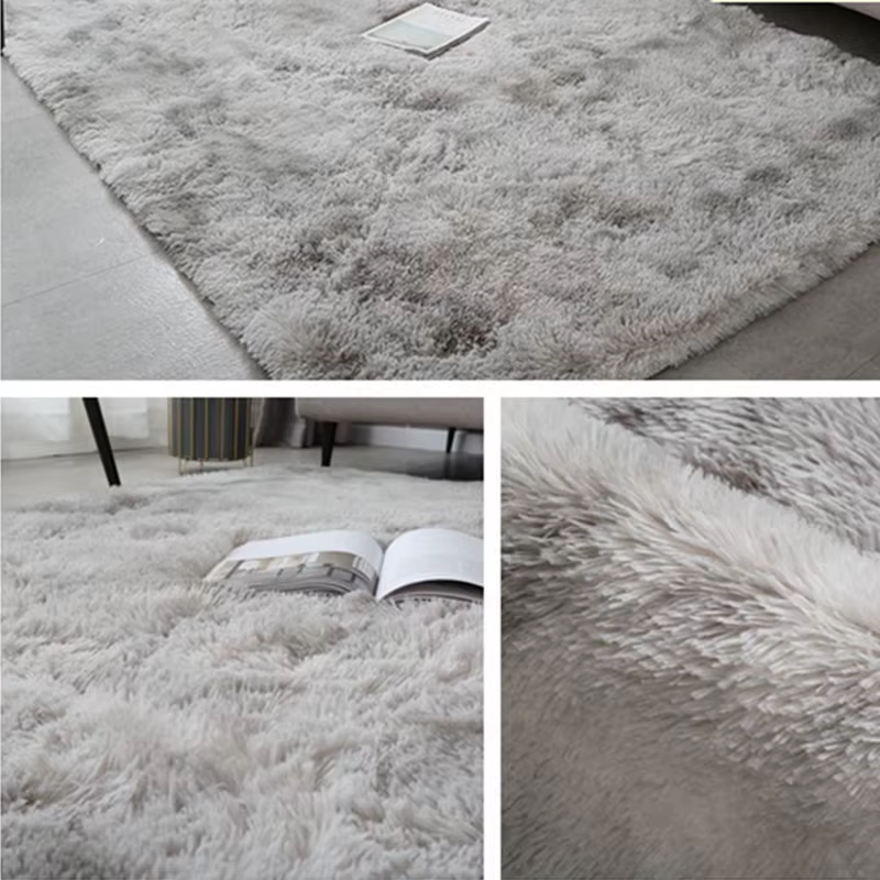 Tapis gris pour salon, en peluche