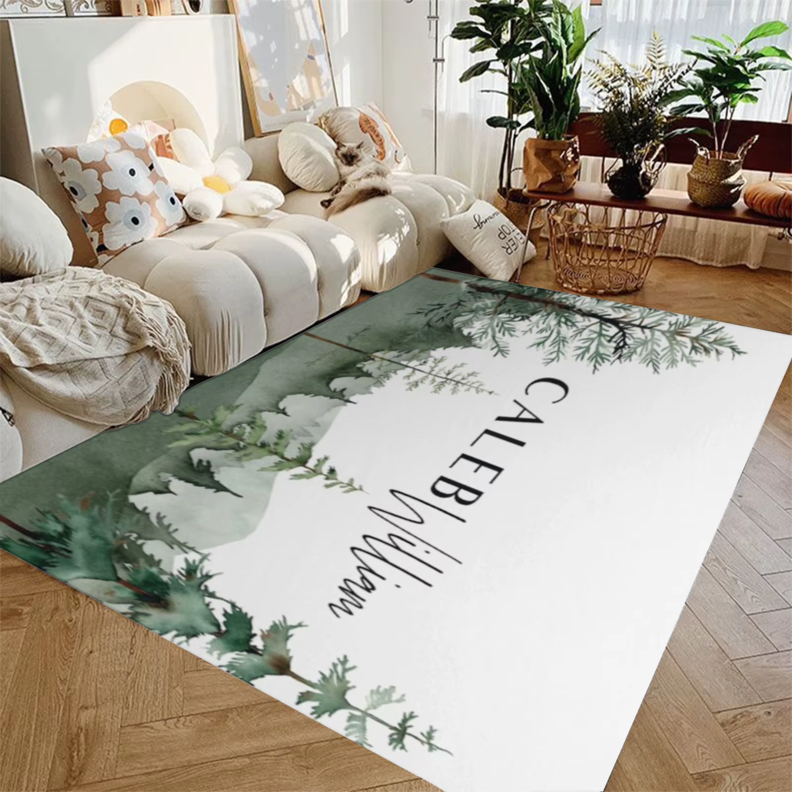 Tapis de forêt personnalisé avec nom