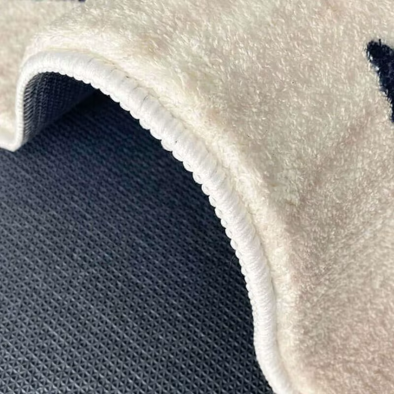 Tapis de jeu rond poilu pour enfants