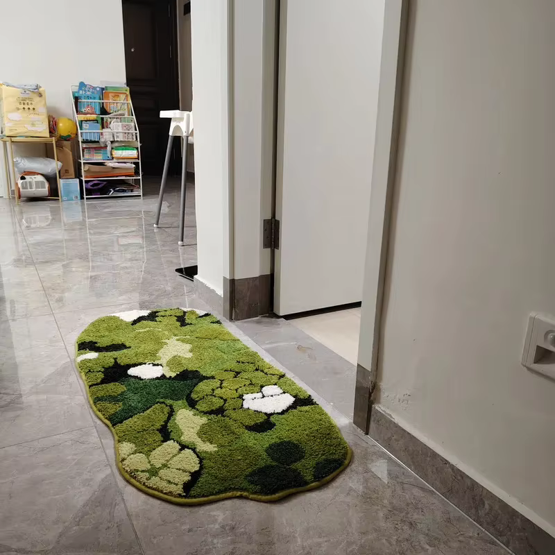 VIKAMA Tapis moderne et minimaliste à motif camouflage vert