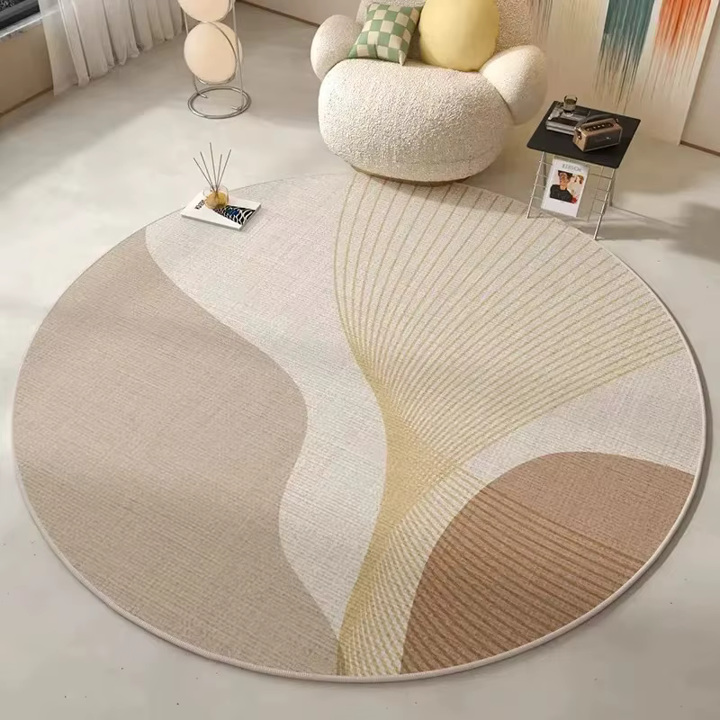 VIKAMA Tapis rond minimaliste antidérapant et durable pour salon