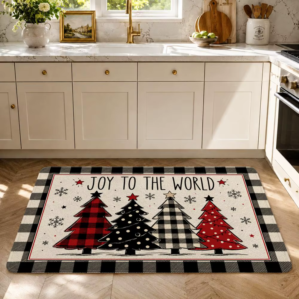 Tapis de sol rustique de style ferme pour Noël