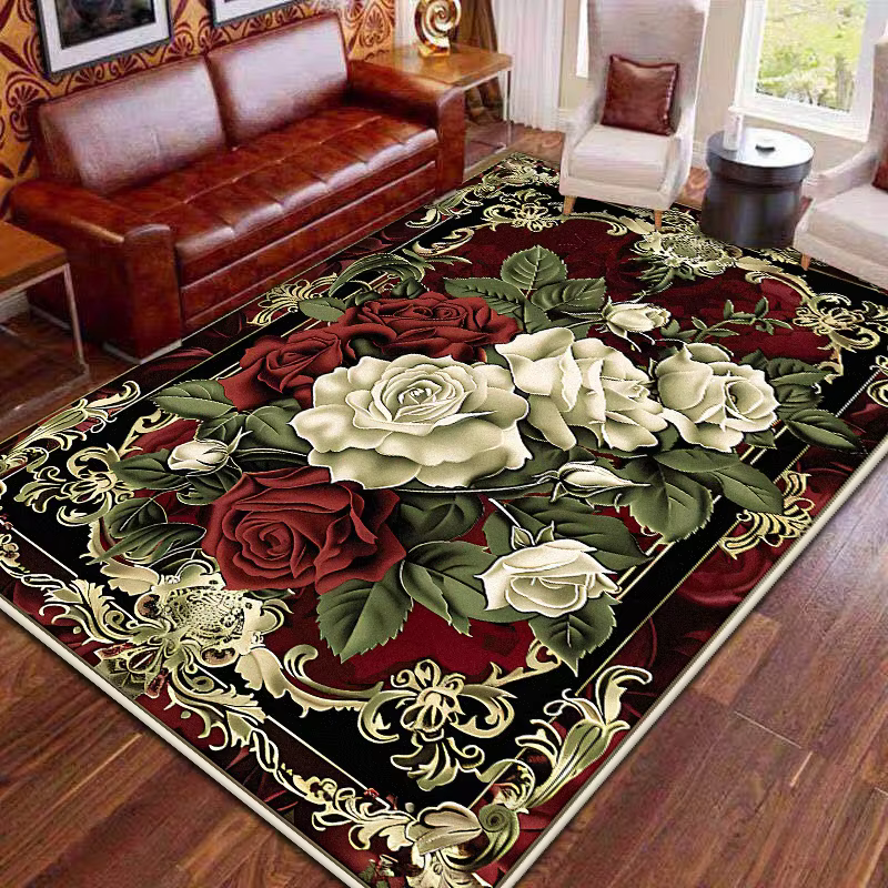Tapis de grande surface rétro rouge