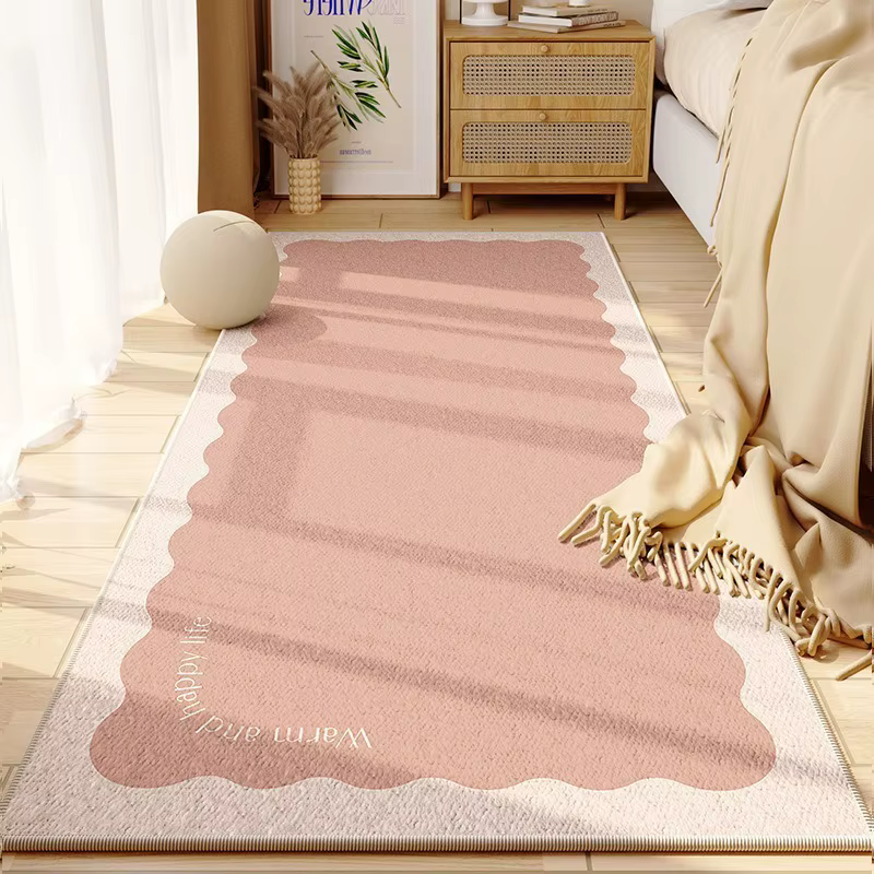 Tapis de zone florale bleue et blanche