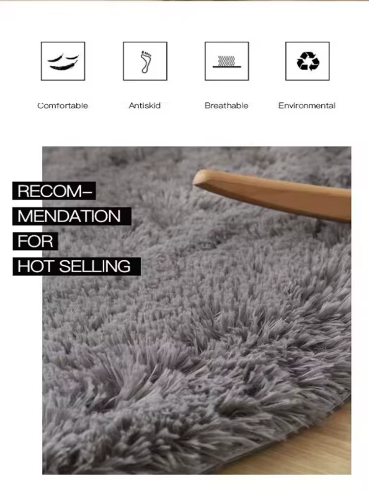 Tapis rond en peluche pour salon