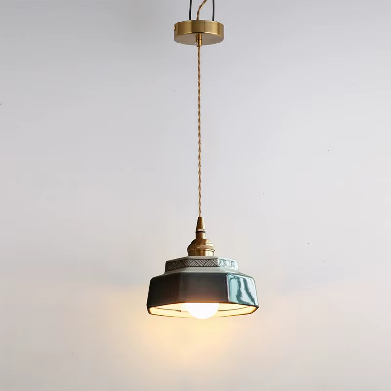 Lampe suspendue en céramique rétro pour restaurant, hôtel, balcon romantique, décoration de table à manger, lumière LED suspendue, chambre à coucher, chevet, lustre