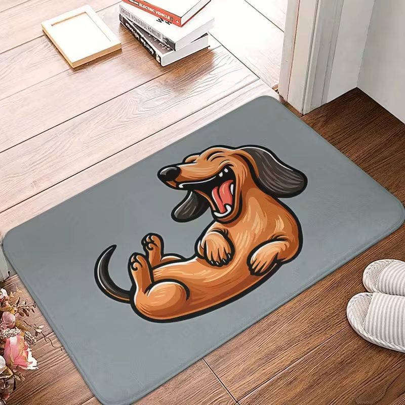 Tapis de cuisine imprimé teckel