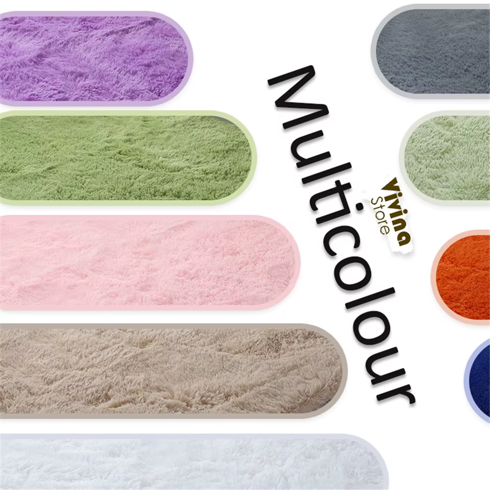 Tapis rond en peluche pour salon