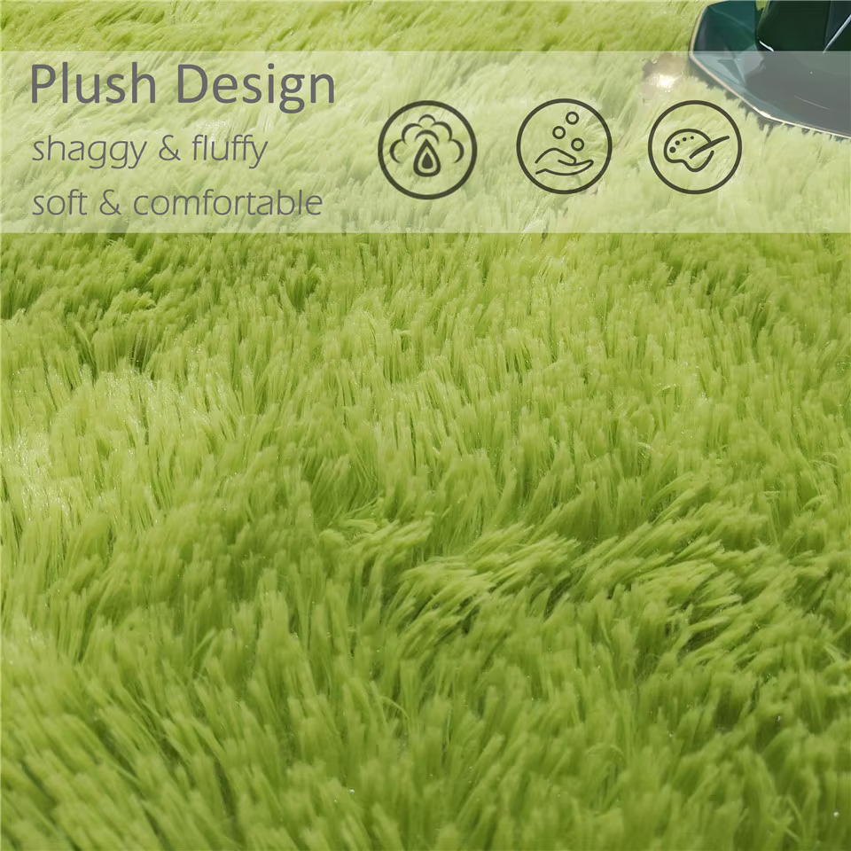 Tapis rond en peluche pour salon
