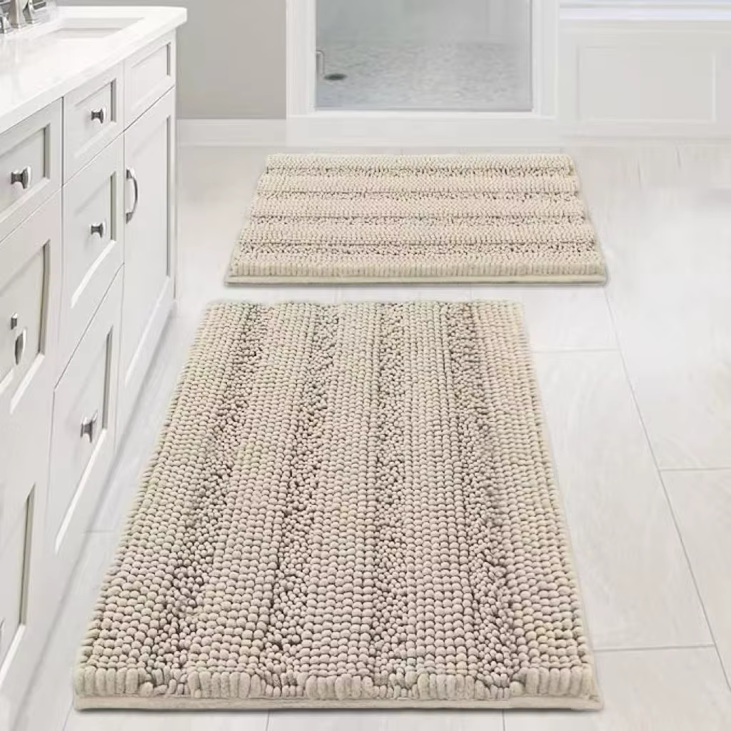 Tapis de bain en chenille antidérapant