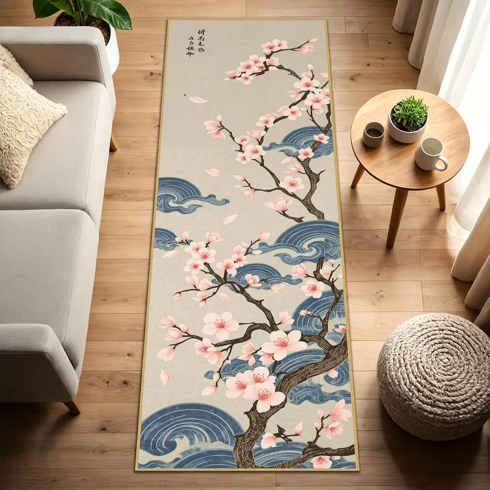 Tapis de style japonais motif fleurs de cerisier