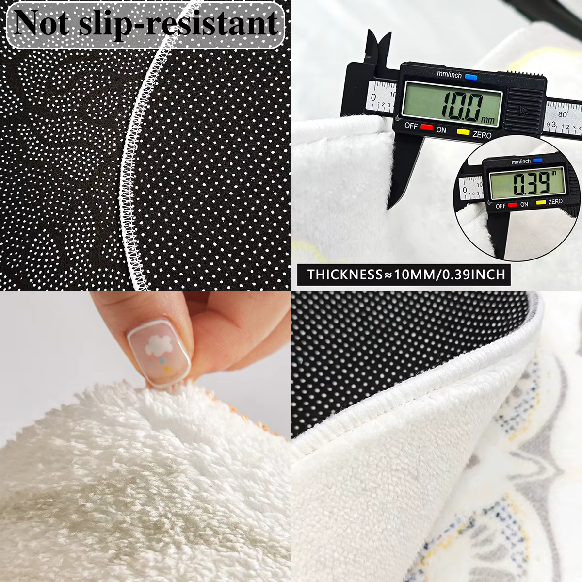 Tapis de chambre doux et moelleux en fausse fourrure de cachemire