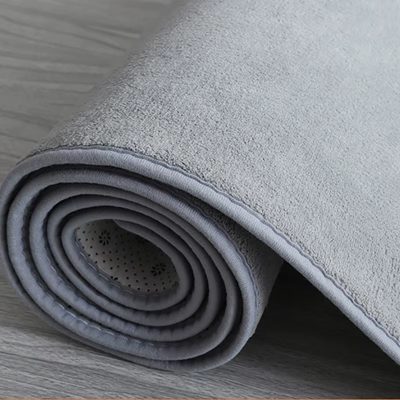 Grand tapis de sol doux gris