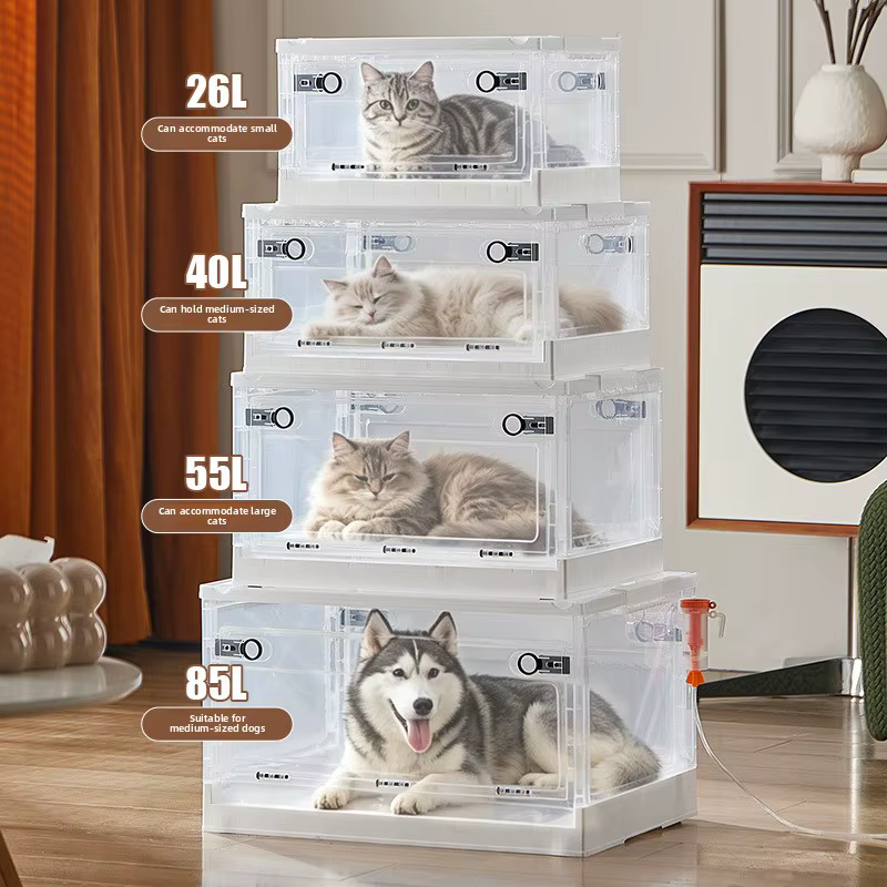 Boîte d'inhalation d'oxygène pour animaux de compagnie, atomiseur pour la toux, cage respirante pliable pour chat, boîte d'inhalation d'oxygène spéciale