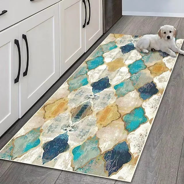 VIKAMA Tapis de sol de cuisine géométrique simple