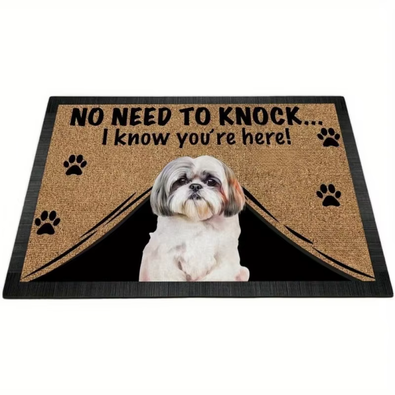 Tapis personnalisé pour animaux de compagnie VIKAMA, motif adorable de chiot, tapis textuel ludique, idéal pour les halls d'entrée et les foyers, décoration de la maison