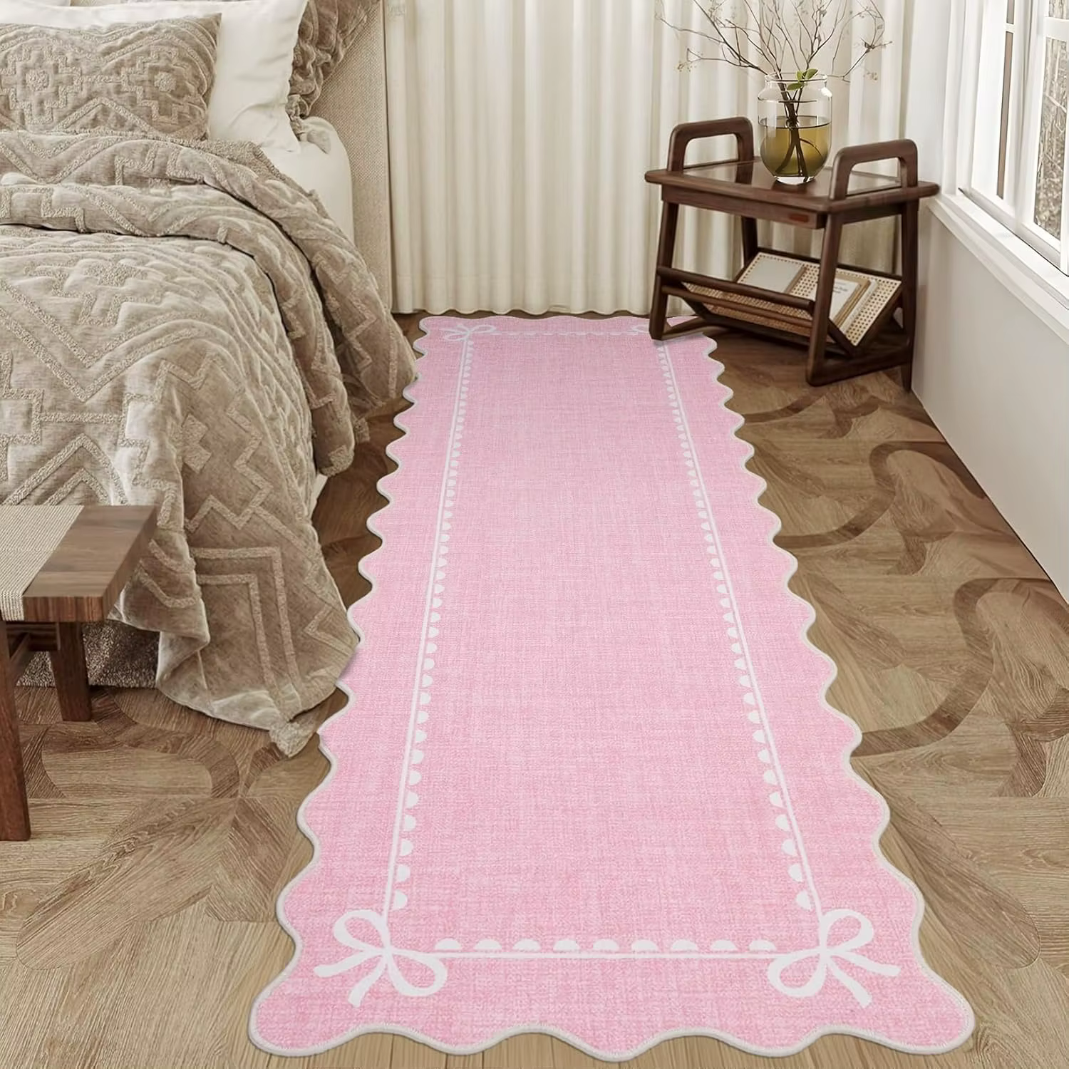 Tapis rose pour salon, chambre à coucher