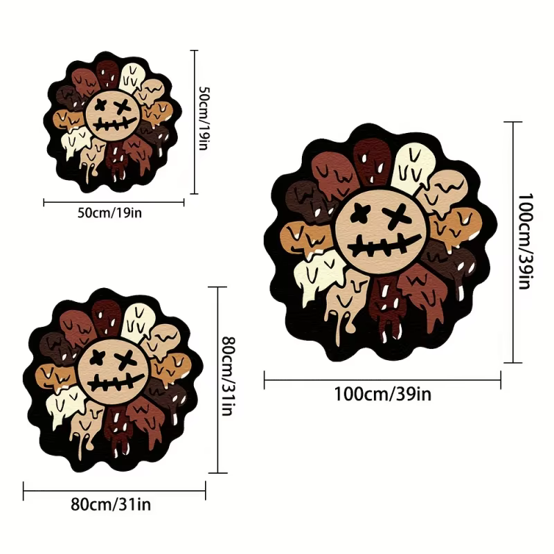 VIKAMA Tapis tournesol doux et confortable pour chambre à coucher