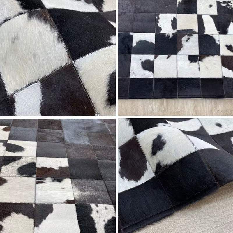 Grands tapis en peau de vache naturelle pour salon