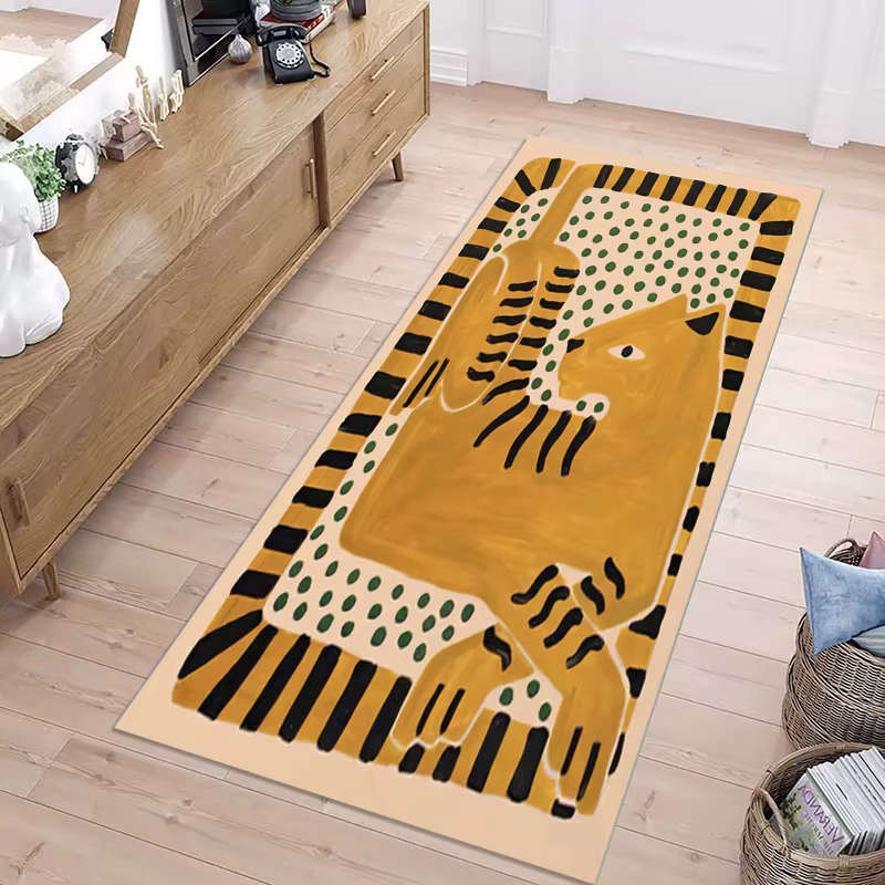 Tapis long à imprimé tigre
