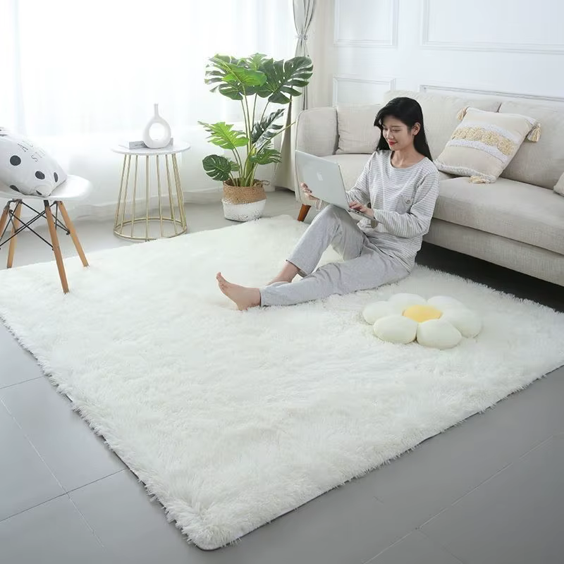 Tapis de grande taille en peluche lea pour salon