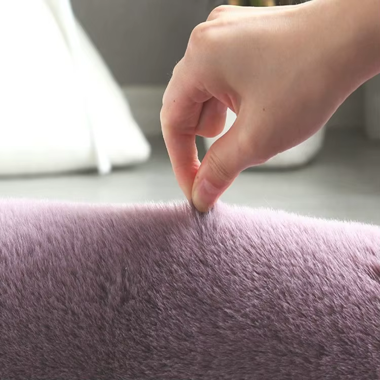 Tapis moelleux en fausse fourrure de lapin