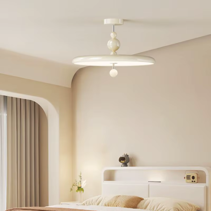 Lampe suspendue de chambre à coucher style crème