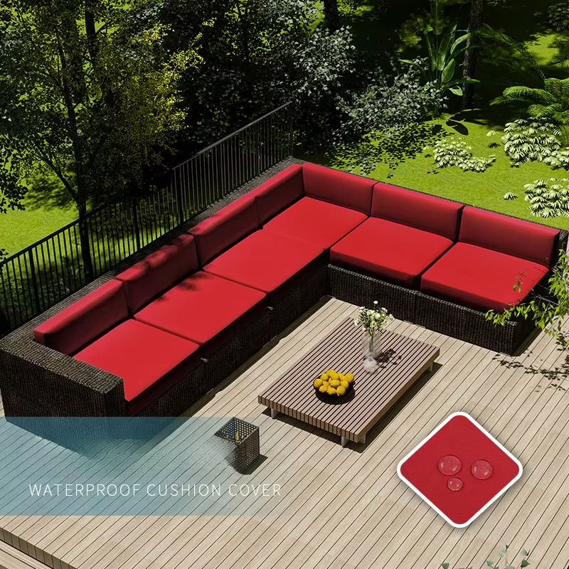 Housse de coussin imperméable pour canapé de patio extérieur