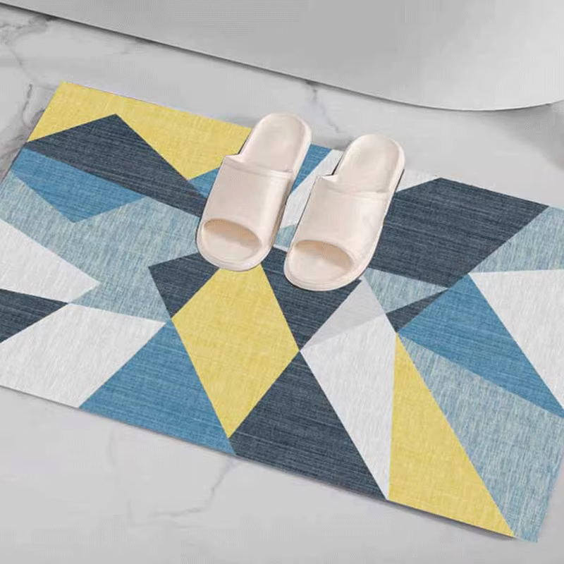 Tapis d'entrée antidérapant moderne super absorbant pour salle de bain