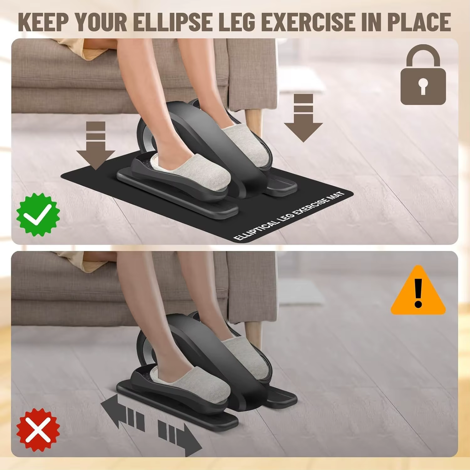 Tapis d'exercice antidérapant et insonorisant, protection de sol robuste pour tapis de course, vélo et équipement de gym