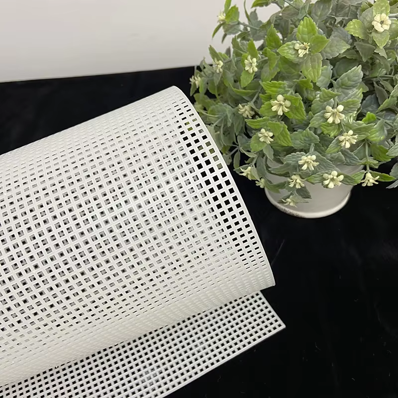 Crochet de fil de tapis de sac en tissu de maille en plastique