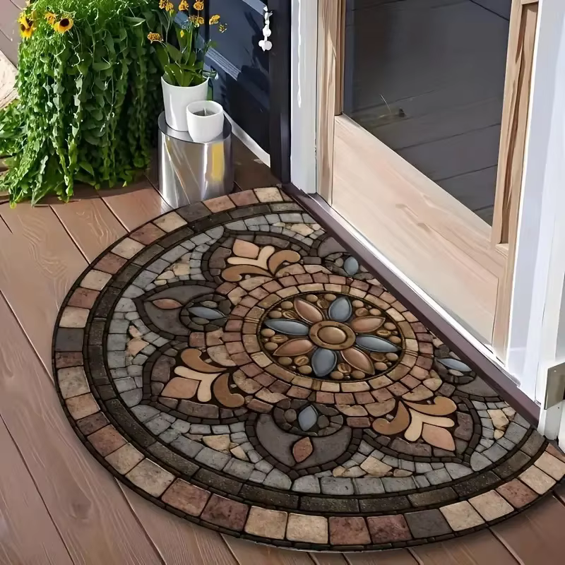 VIKAMA Tapis de bienvenue rétro américain – Convient aux halls d'entrée, aux balcons, antidérapant et absorbant l'eau, décoration de la maison