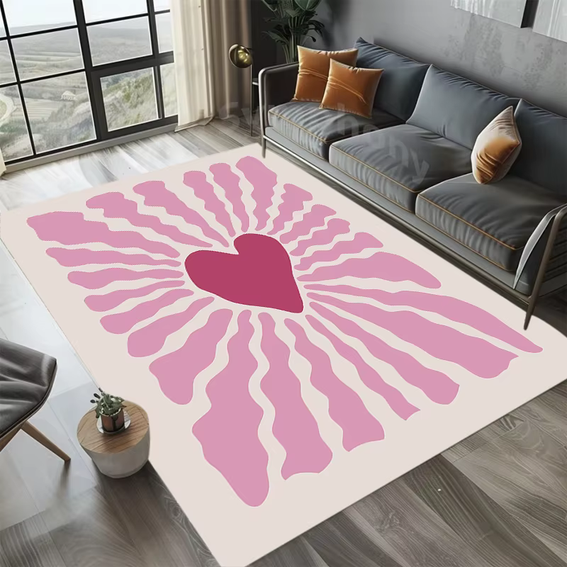 Tapis Sweet Heart, motif romantique rose amour