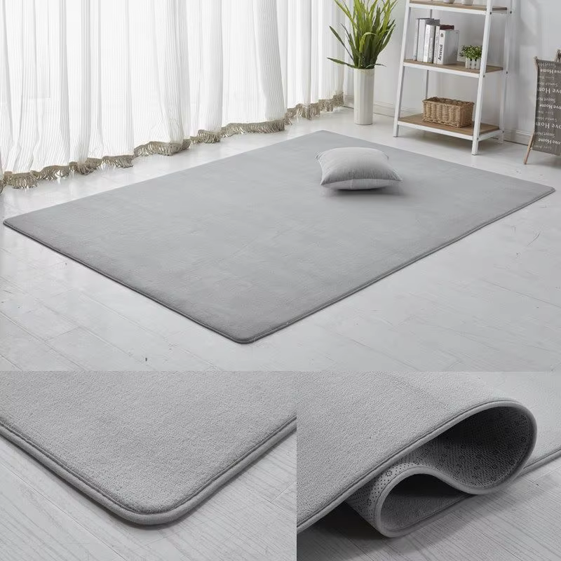 Tapis en velours de corail gris pour salon